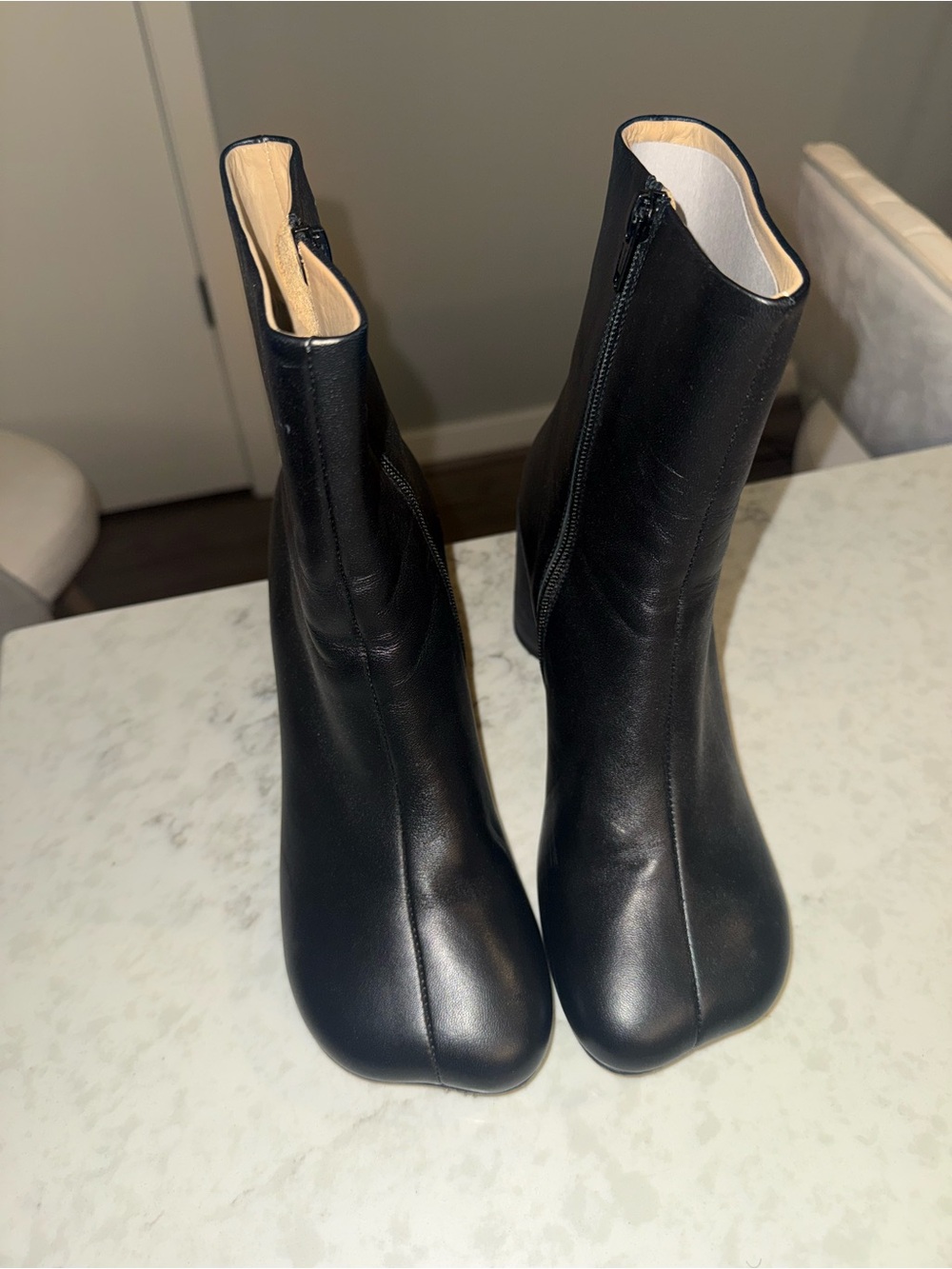 Margiela Black Leather Ankle Boots